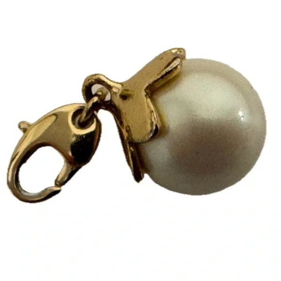 KATE SPADE Large Pearl 12 KT Plated Vintage Charm (No Bracelet)